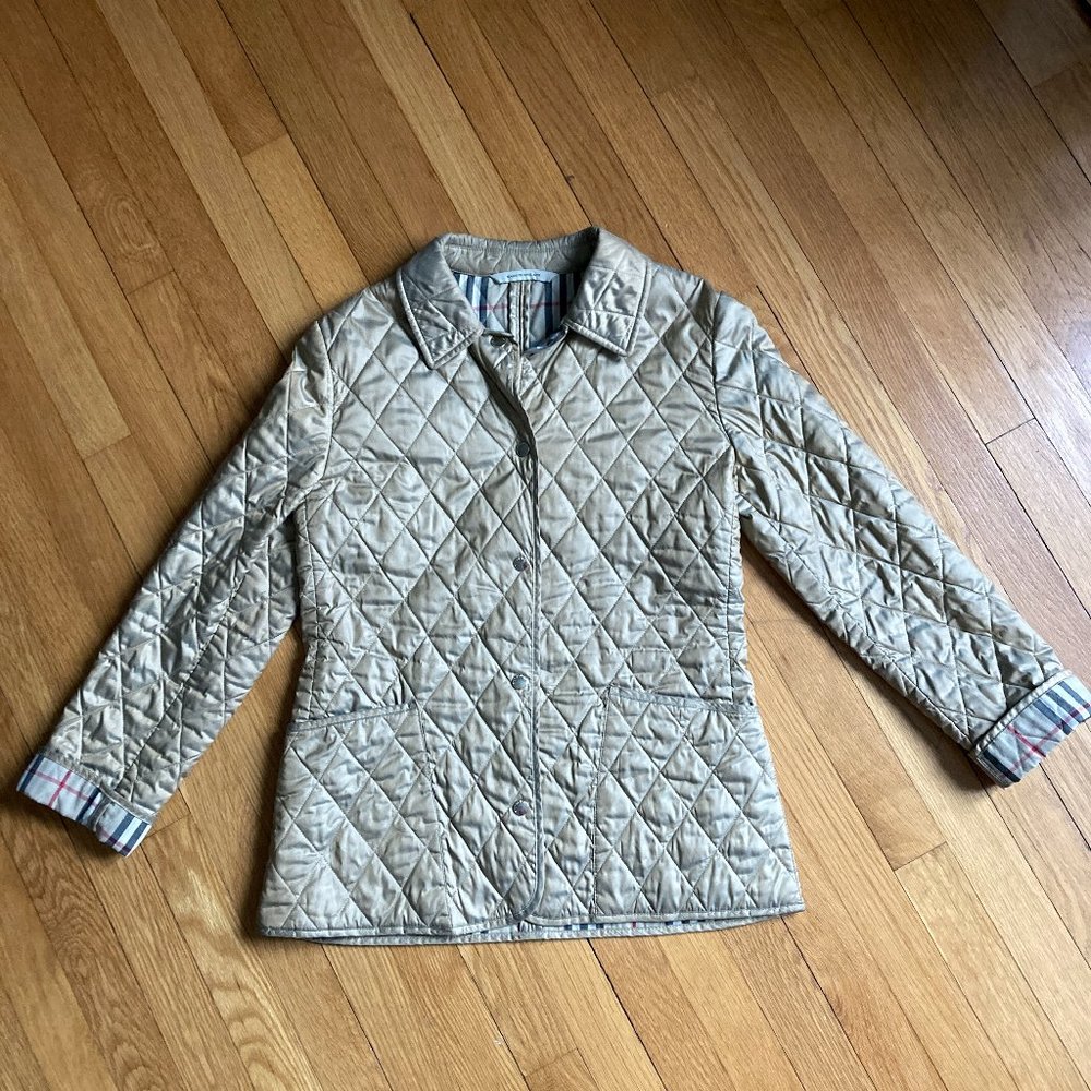 Burberry Quilted Snap Jacket, Gold XS